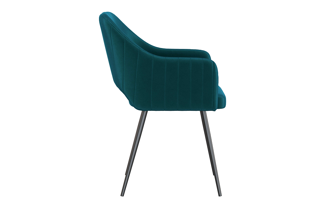 Стул Берта Т велюр конфетти изумруд/Цвет металл черный